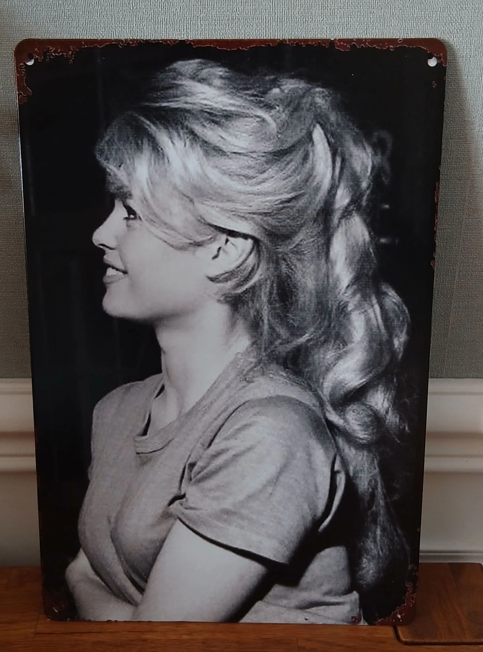 Plaque métal Illustration Brigitte Bardot 